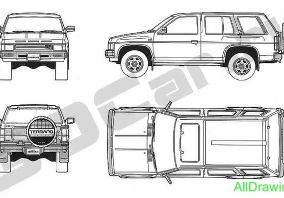 Nissan Terrano R3M (1991) (Nissan Terrano of P3M (1991)) are drawings of the car